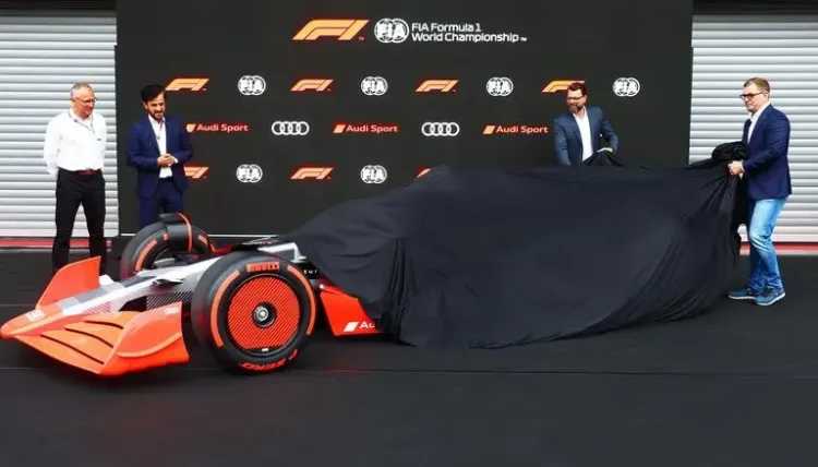 Un prototype de Formule 1 Audi découvert devant la presse en 2022