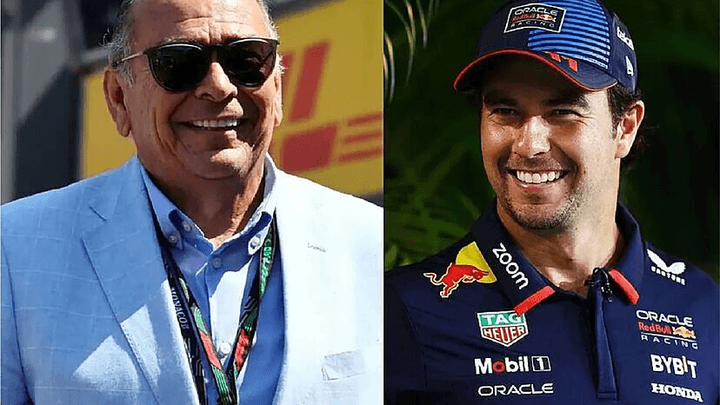 Antonio Pérez Garibay et son fils Sergio Pérez en tenue de pilote Red Bull Racing